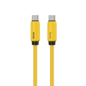 Cablu Wekome WDC-28 Elastic USB-C to USB-C (PD65W) [Yellow]
